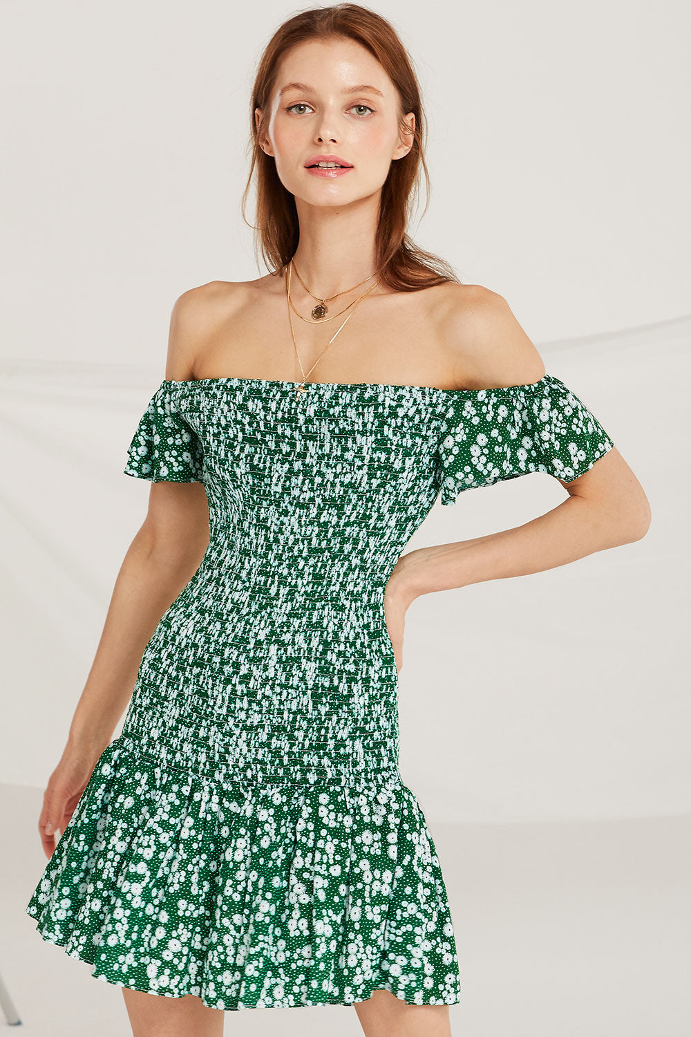 smock off the shoulder dress storets.com Marianna Smock Off Shoulder Dress