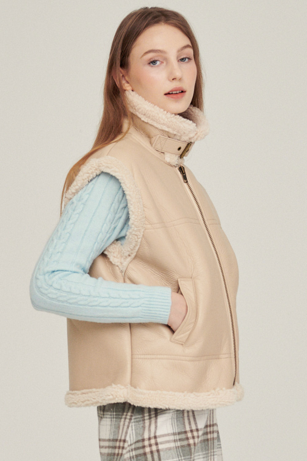 Daniela Pleather Shearling Vest | Women's Jackets & Coats | storets