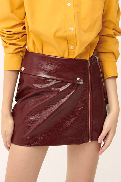 storets.com [NEW]Rae Asymmetric Pleather Skirt