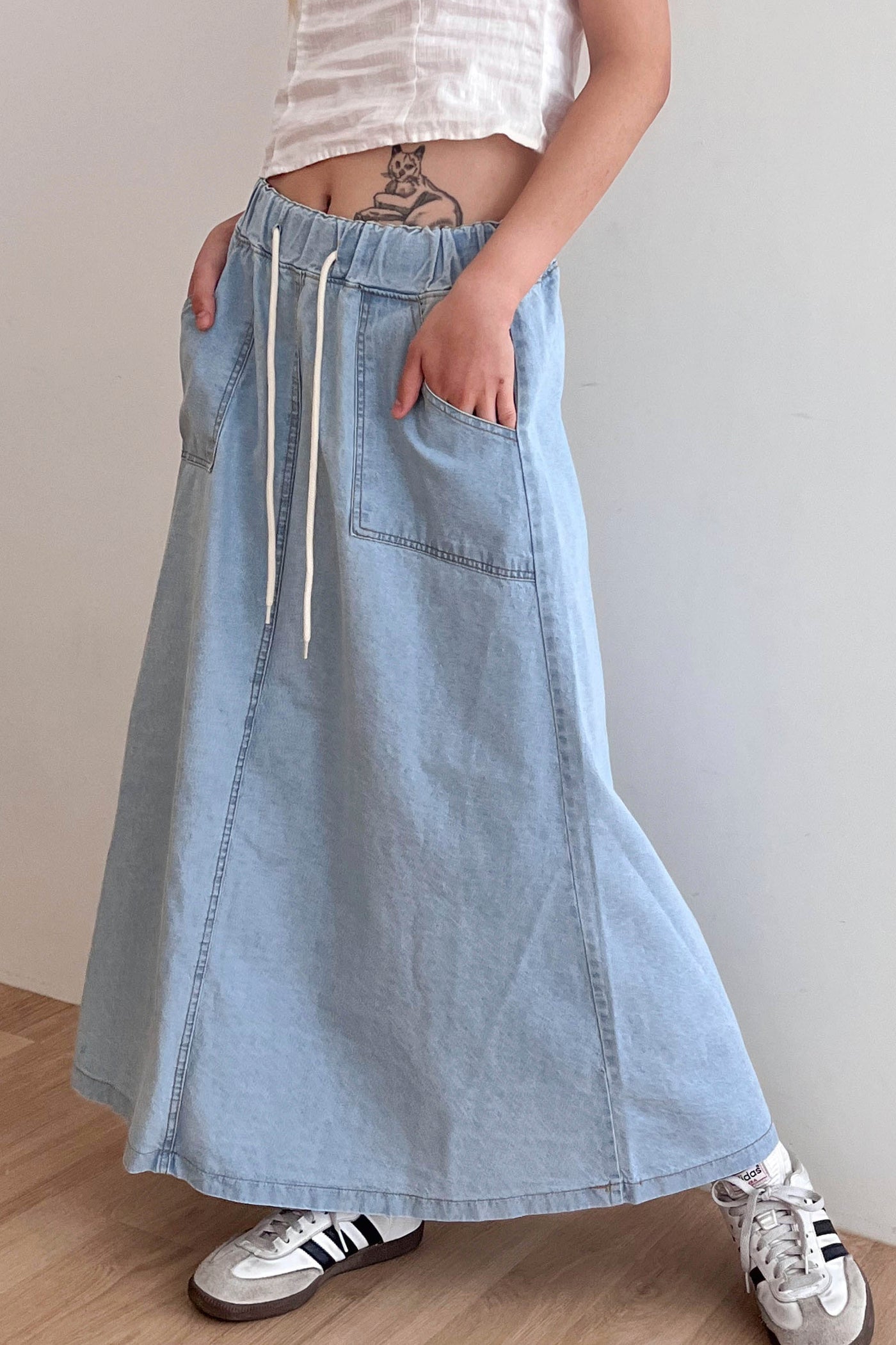 storets.com Layla Maxi Denim Skirt