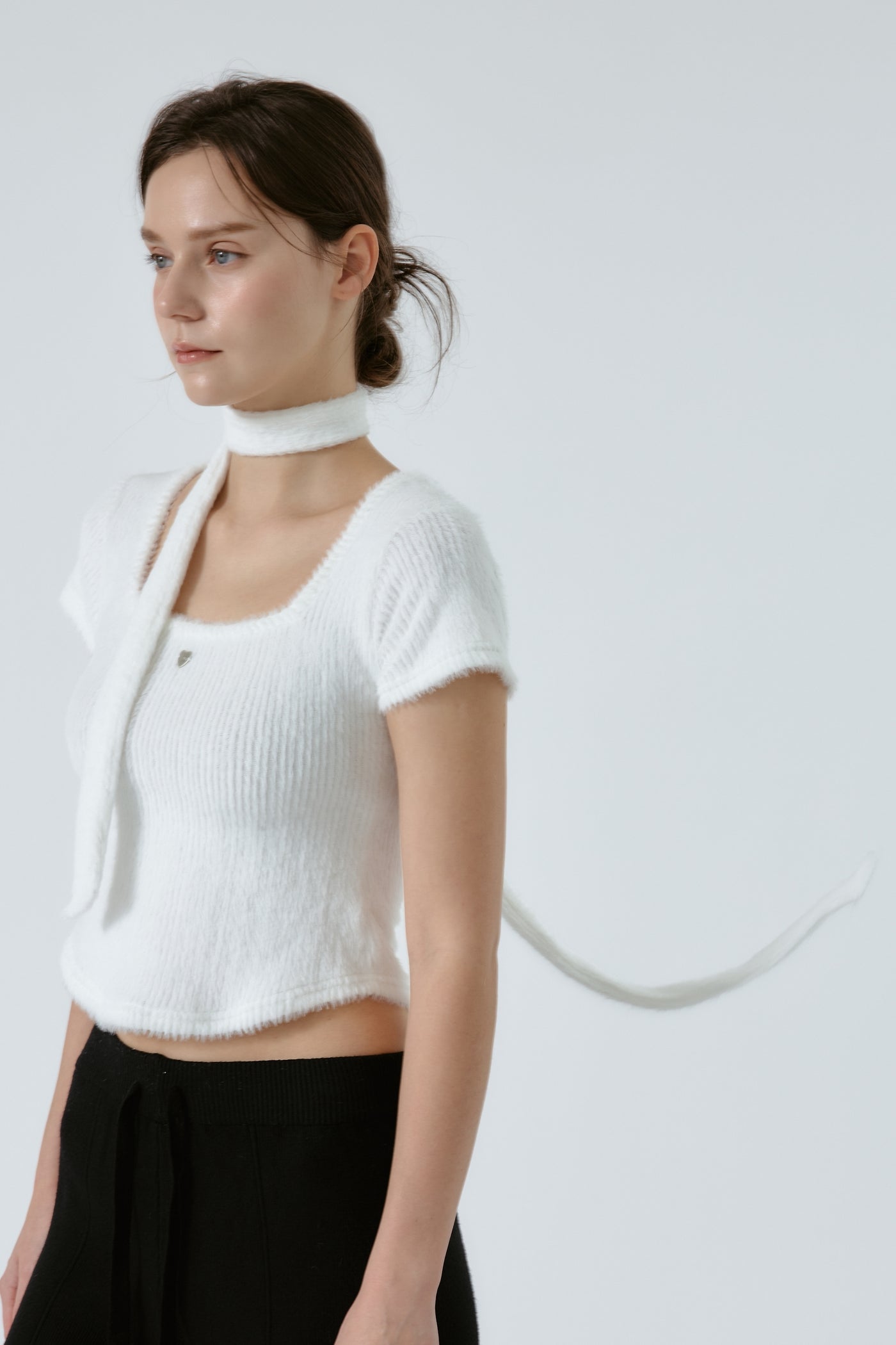 Liana Fuzzy Top w/scarf