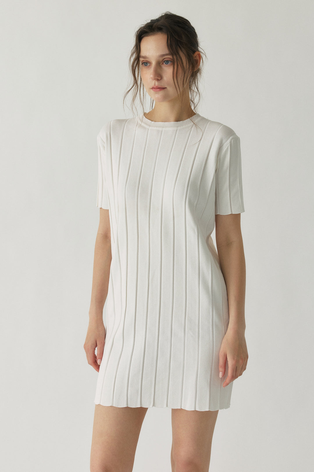 clara knit mini dress Pleated effortless look