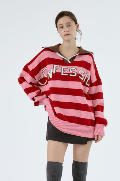 Ellie Varsity Knit Sweater