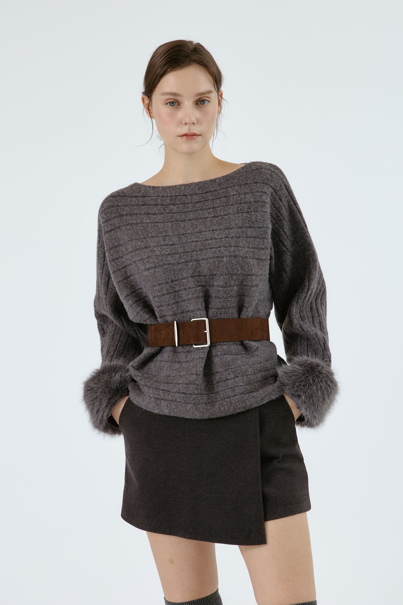 storets.com Aurora Sweater w/Faux Fur Cuff