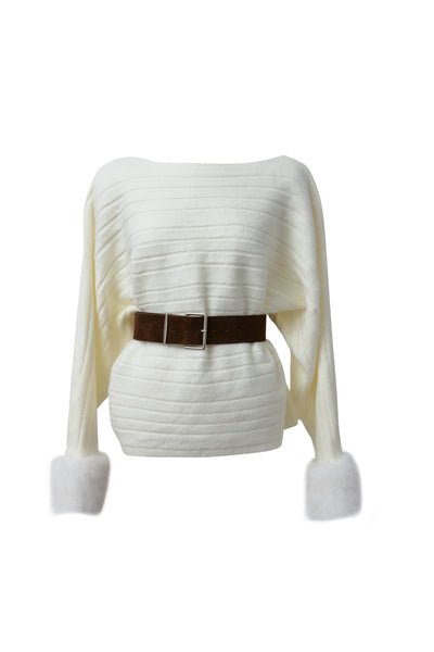 storets.com Aurora Sweater w/Faux Fur Cuff