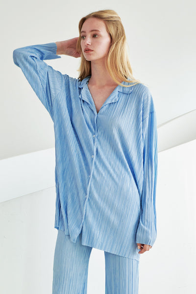 storets.com Maria Oversized Plisse Shirt