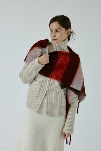 Chunky Striped Wool Blend Scarves