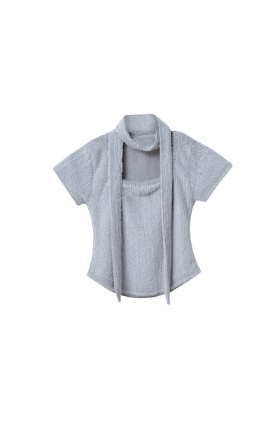 Liana Fuzzy Top w/scarf
