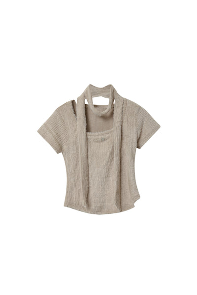 Liana Fuzzy Top w/scarf