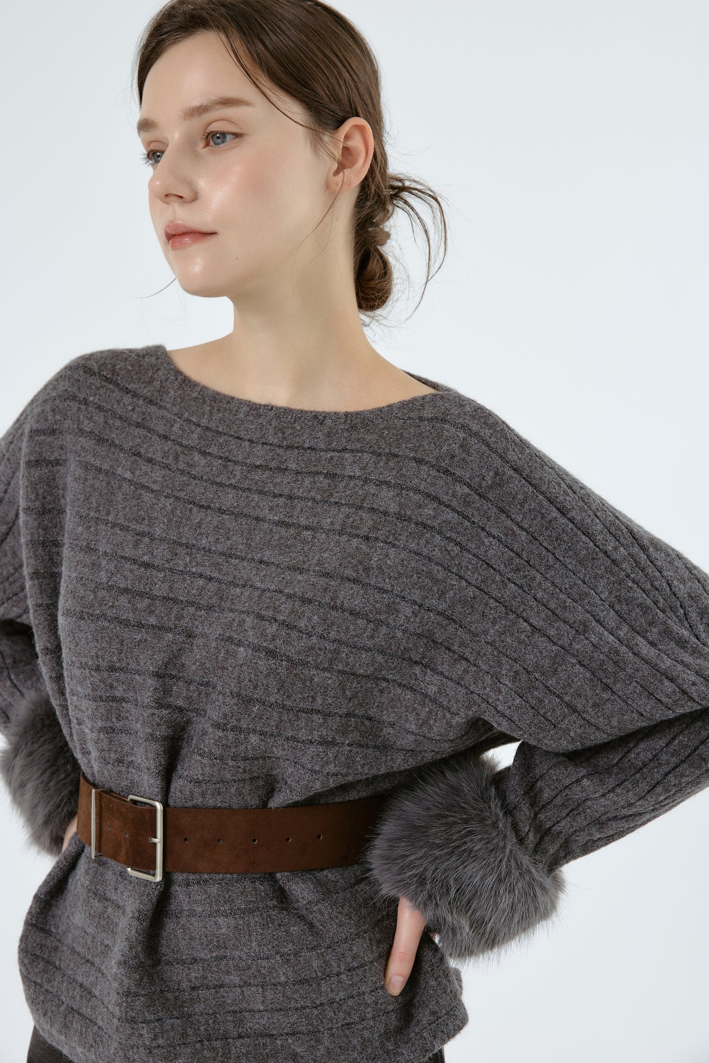 storets.com Aurora Sweater w/Faux Fur Cuff