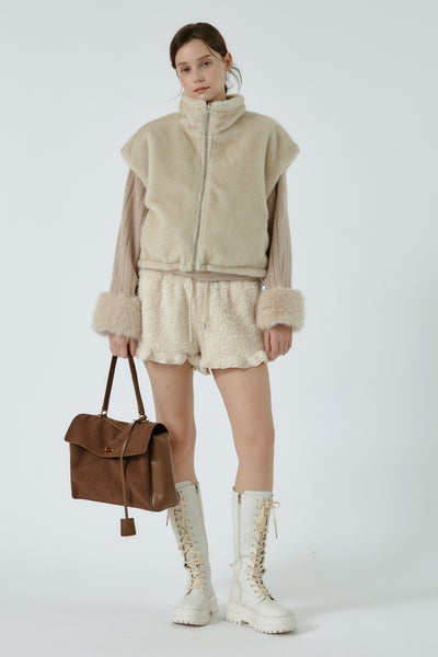 Faux Suede Shoulder Bag