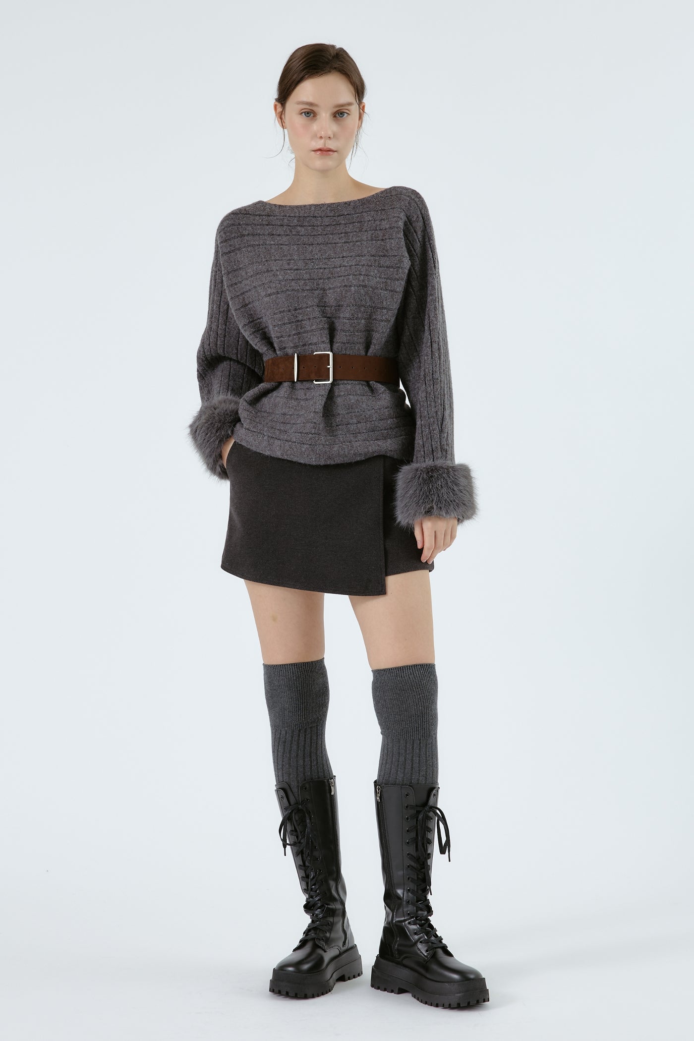 storets.com Aurora Sweater w/Faux Fur Cuff