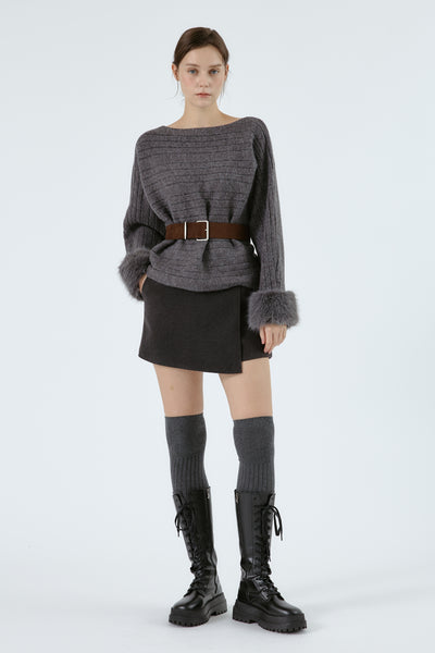 storets.com Aurora Sweater w/Faux Fur Cuff