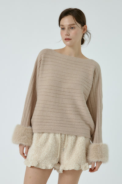 storets.com Aurora Sweater w/Faux Fur Cuff