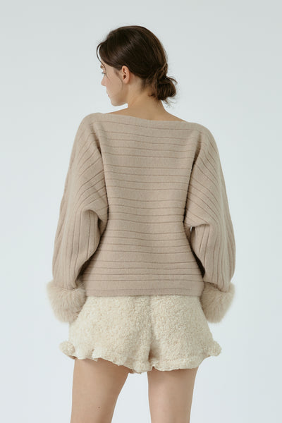 storets.com Aurora Sweater w/Faux Fur Cuff