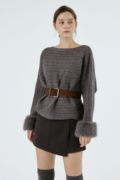 storets.com Aurora Sweater w/Faux Fur Cuff