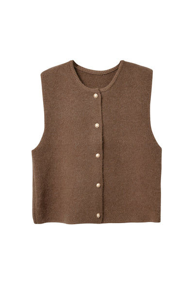 Lana Knitted Sleeveless Cardi Vest