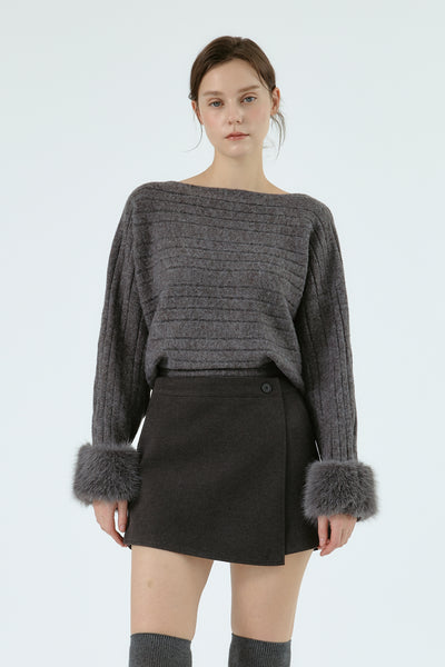 storets.com Aurora Sweater w/Faux Fur Cuff