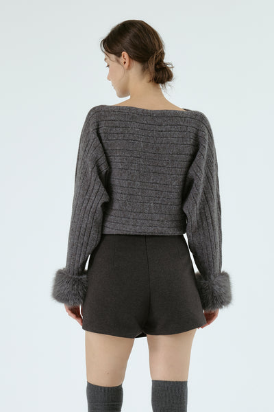 storets.com Aurora Sweater w/Faux Fur Cuff