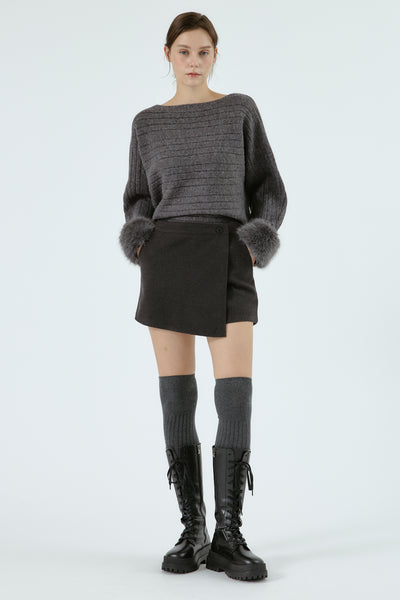 storets.com Aurora Sweater w/Faux Fur Cuff