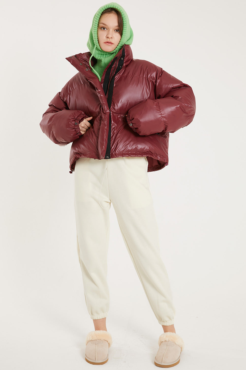 storets.com Harlow Faux Leather Puffer Jacket