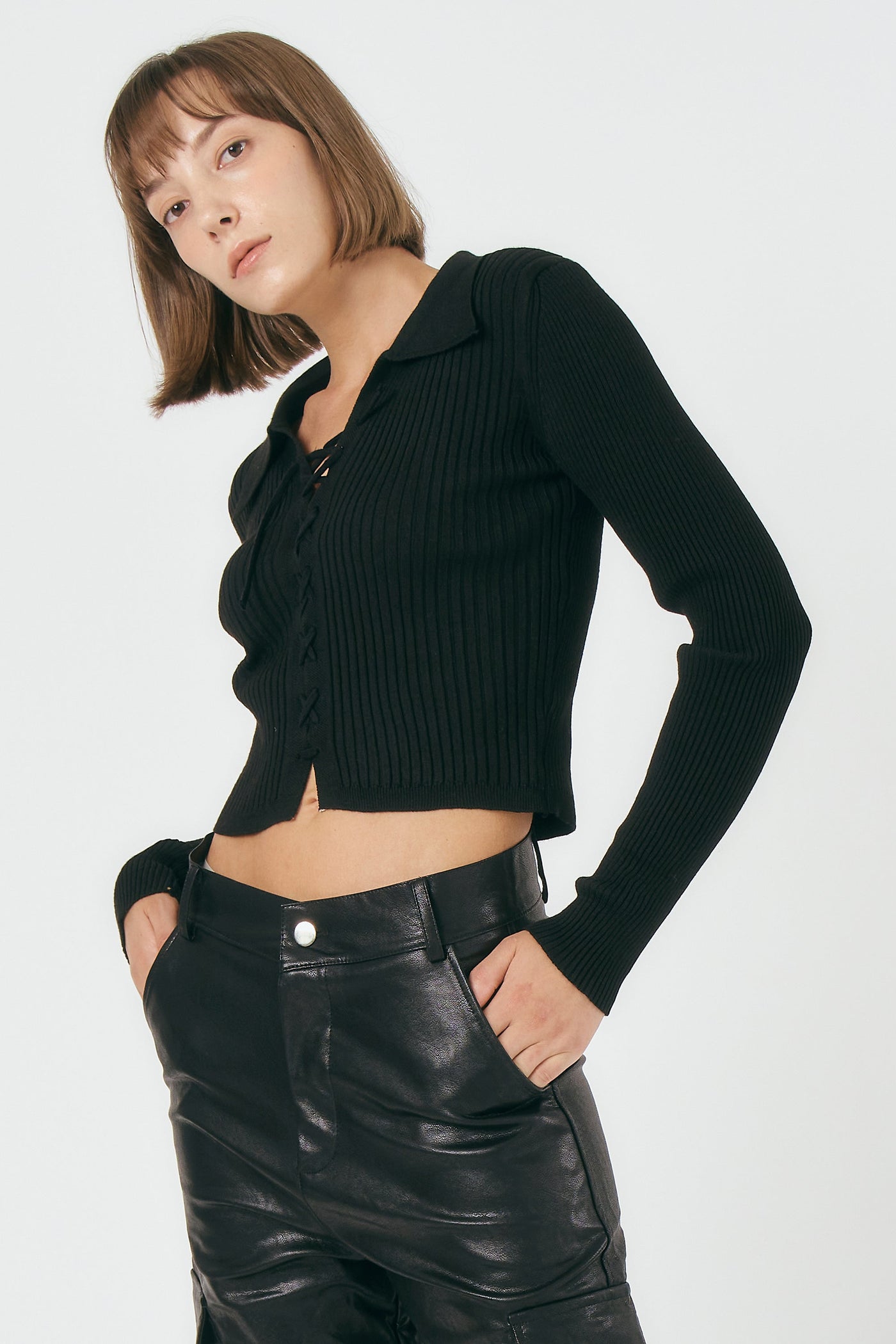 storets.com Adella Lace Up Knitted Top