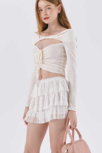 storets.com Ailey Tiered Lace Skorts
