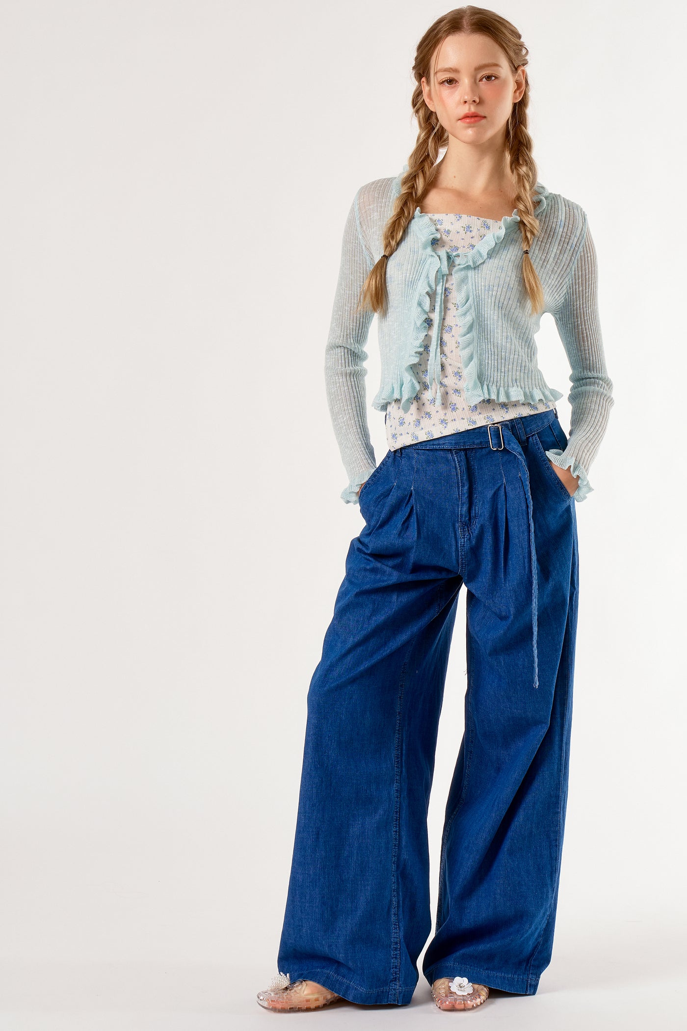 Alya Belted Wide Leg Jeans