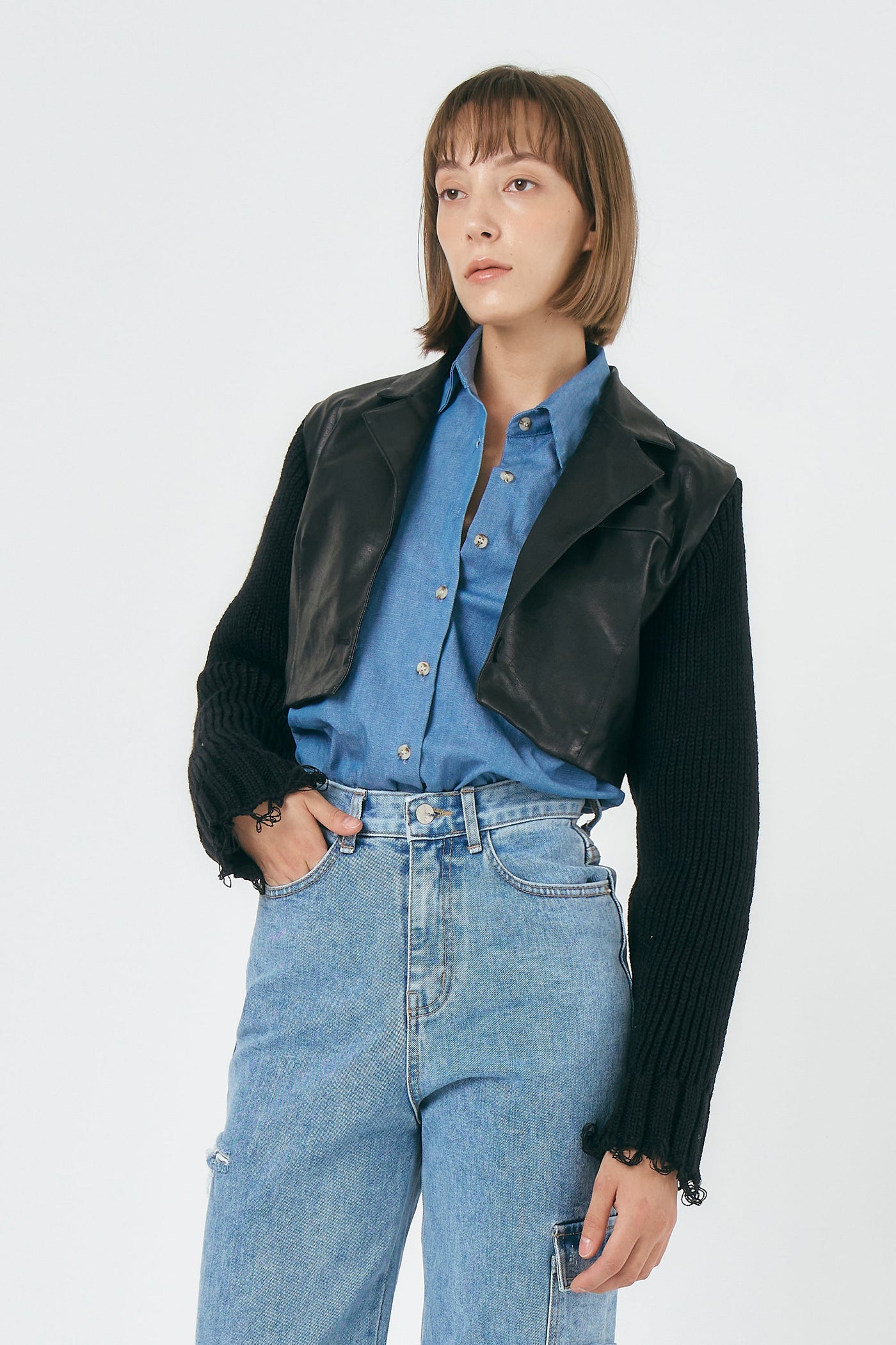 storets.com Ameli Pleather Cropped Jacket