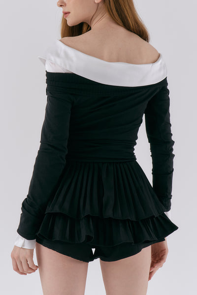 storets.com Clara Pleated Ruffle Skort