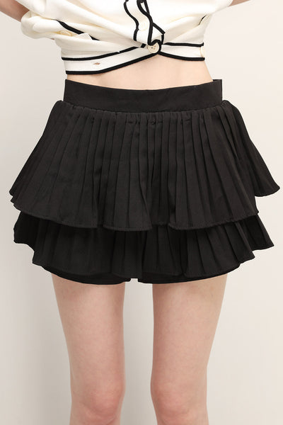 storets.com Clara Pleated Ruffle Skort