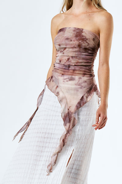 Icelynn Tiedye look Ruffled Top