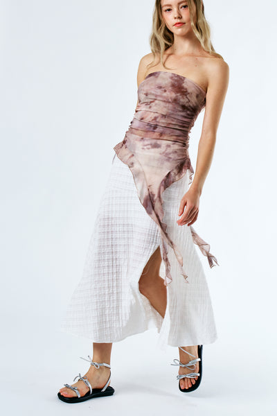Icelynn Tiedye look Ruffled Top