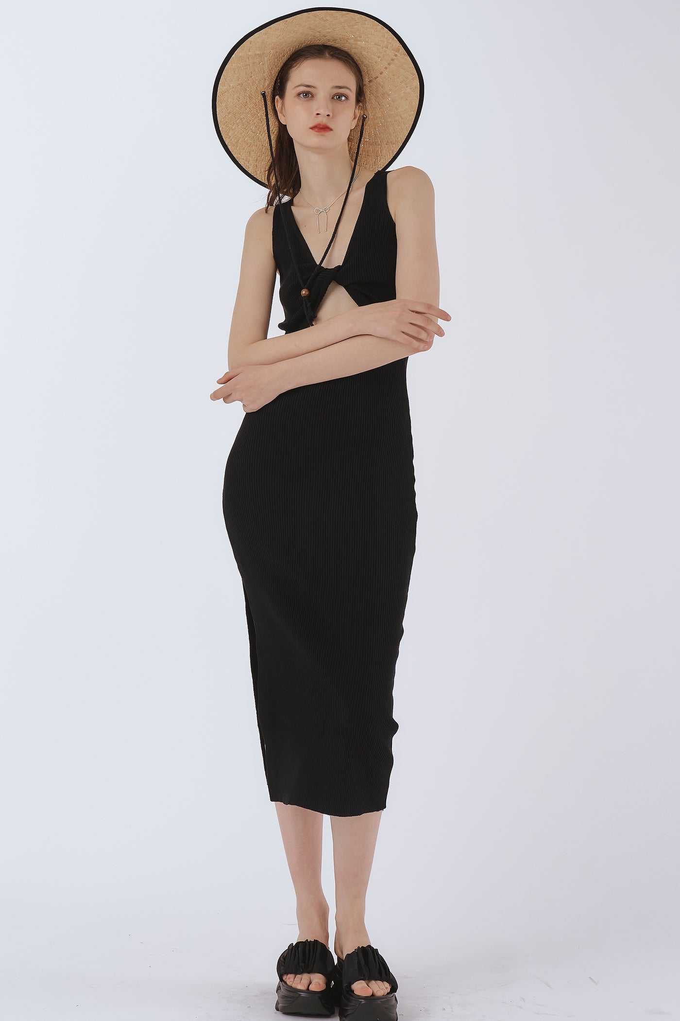 storets.com Kailey Ribbed Cutout Dress