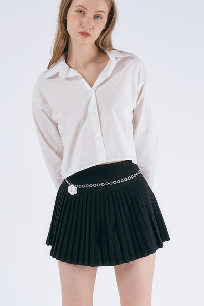 storets.com Lily Pleated Mini Skirt w/belt