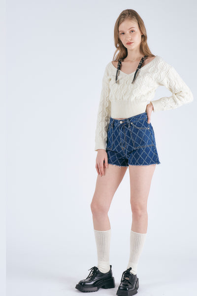 storets.com Rosie Frayed Denim Shorts