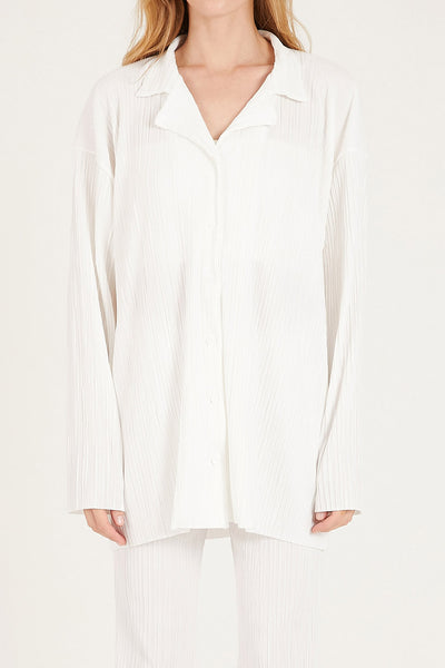 storets.com Maria Oversized Plisse Shirt