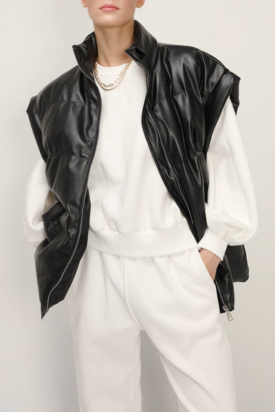 storets.com Destiny Pleather Puffer Vest