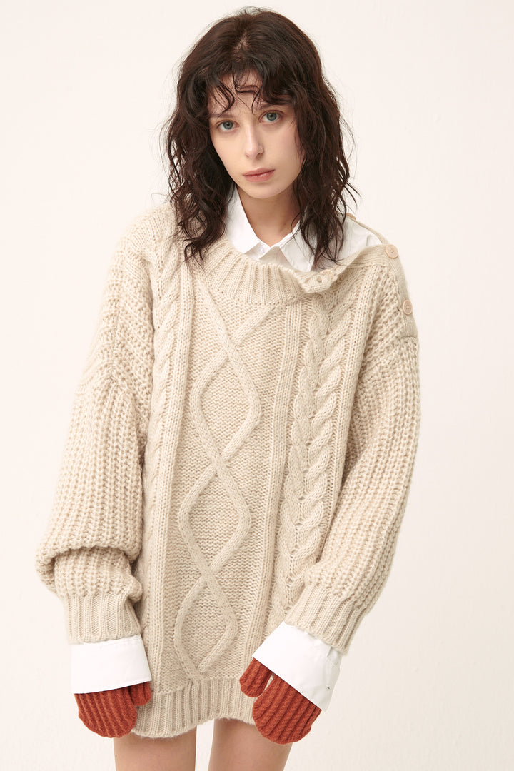 Avery Cable Sweater/Dress Black / S/M Avery Cable Sweater/Dress Black / S/M