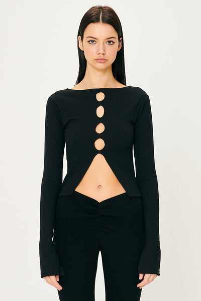 storets.com Remi Front Holes Ribbed Top