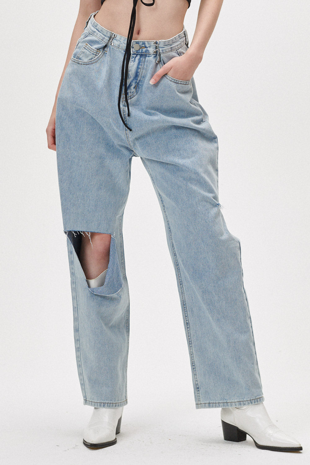 storets.com Katie Cutout Wide Jeans