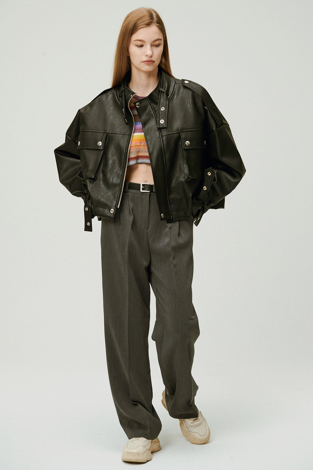Naomi Oversized Pleather Jacket | Women's Jackets & Coats | storets