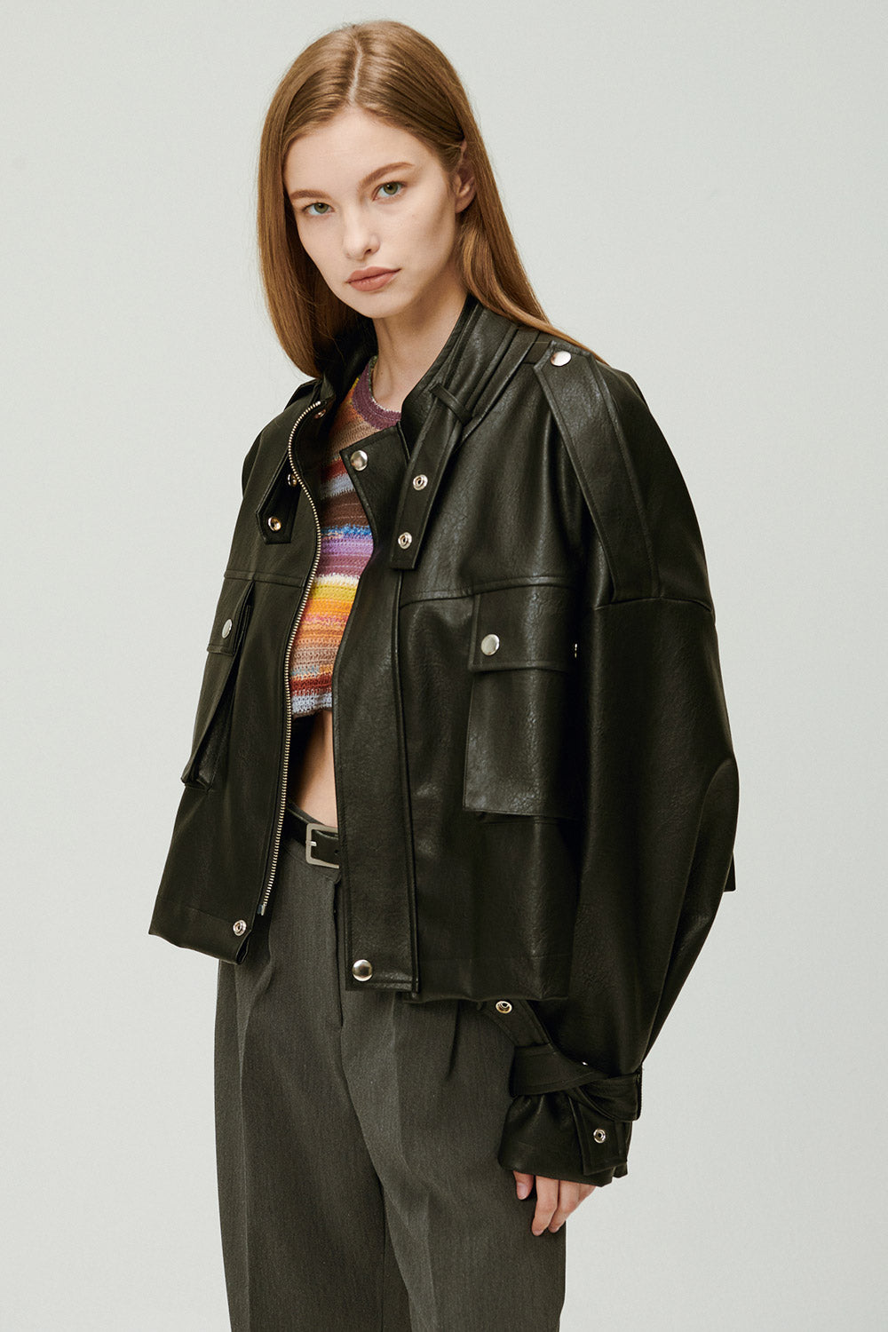 Naomi Oversized Pleather Jacket | Women's Jackets & Coats | storets