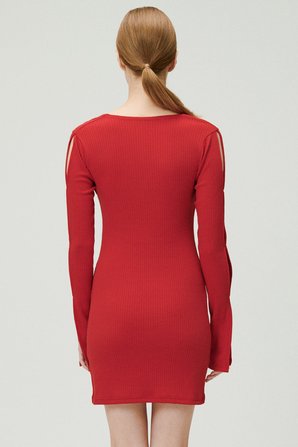 open lace back dress Black Bodycon Mini Dress Long Sleeve Square Neck Mini Dress – ZINNTRA