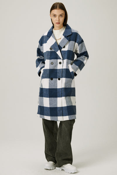 storets.com Dolly Double Breasted Coat in Plaid
