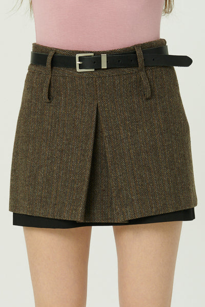 storets.com Miquela Herringbone Mini Skirt