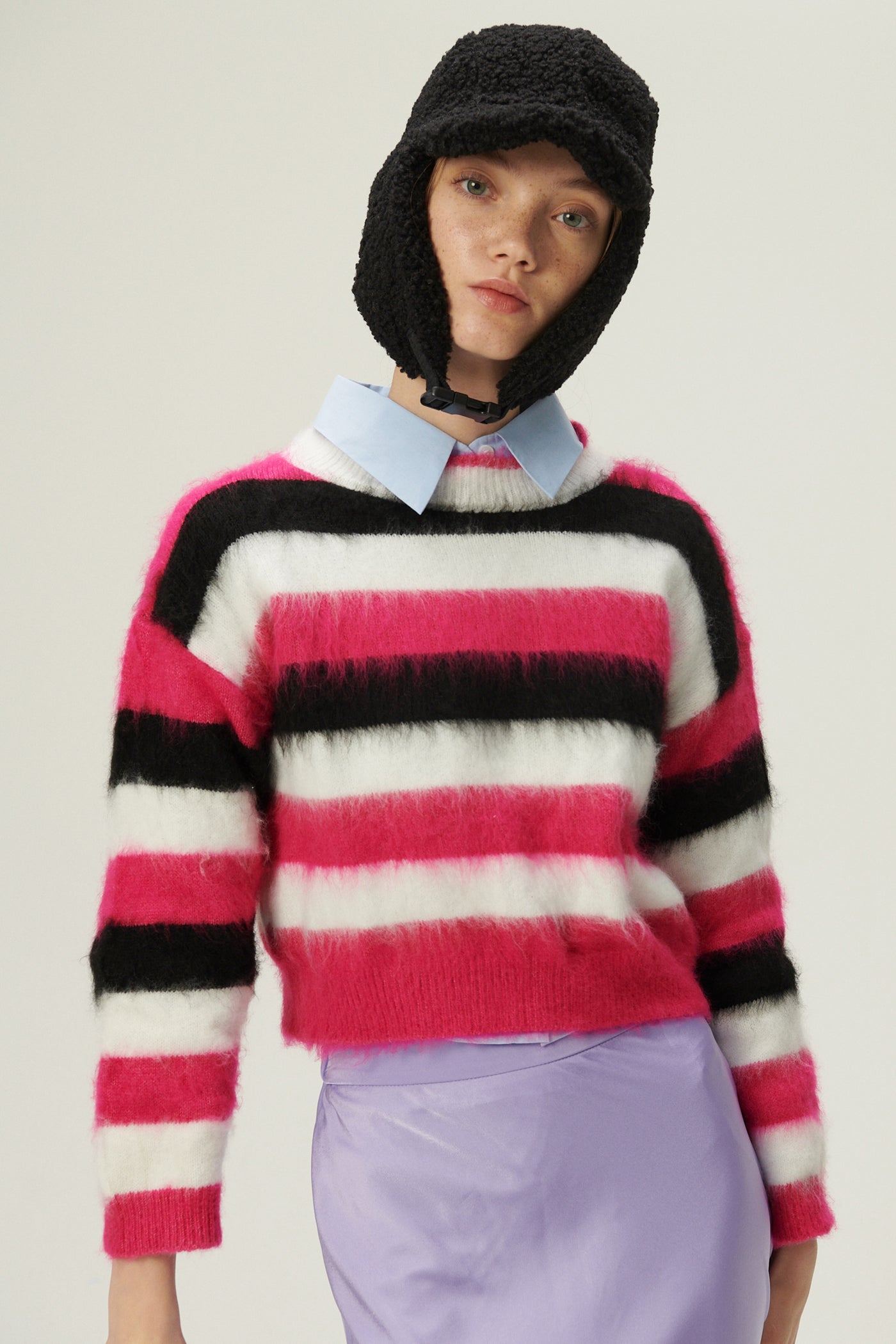 storets.com Ivanna Fuzzy Striped Sweater