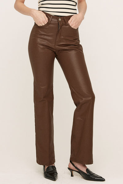 storets.com Freyja Coated Leather-like Pants