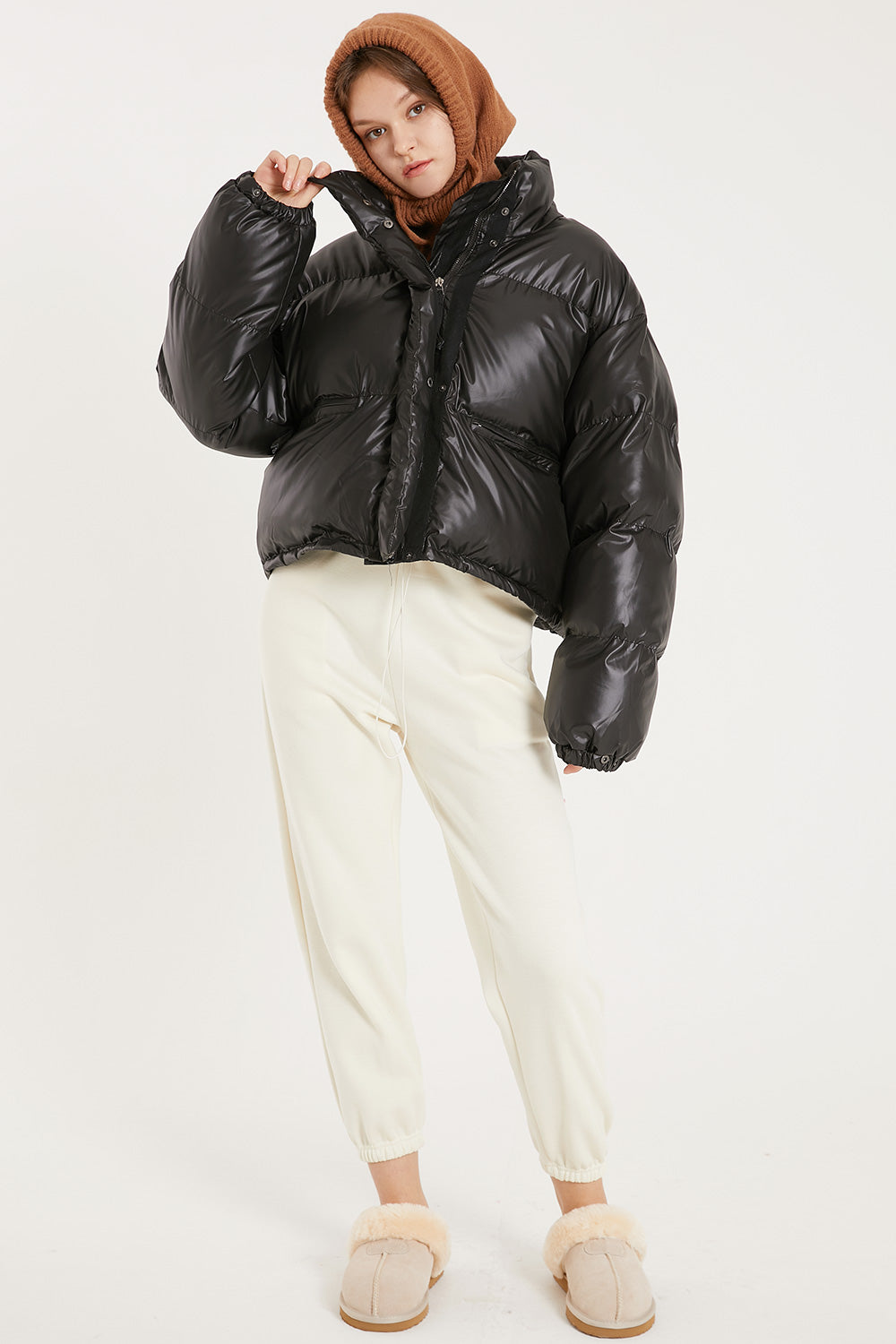 storets.com Harlow Faux Leather Puffer Jacket