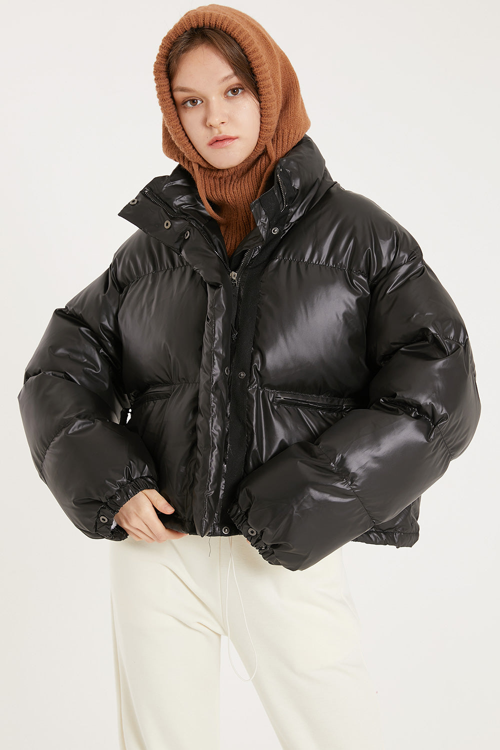 storets.com Harlow Faux Leather Puffer Jacket